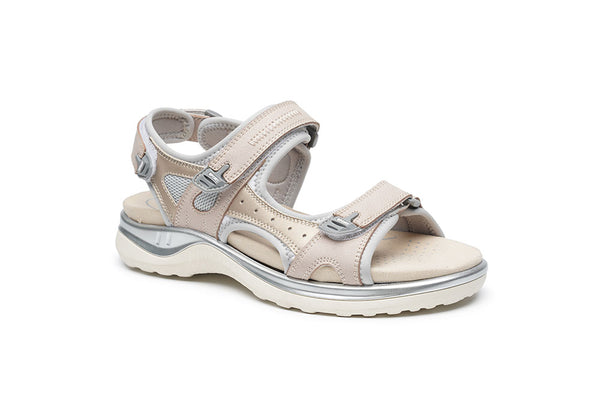 G Comfort Womens Beige and Champagne Velcro Strap Comfort Sandal 9051-1