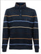 Kessler 1/4 Zip Stripe Sweatshirt with Button Cover - Casual Comfort