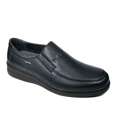 G Comfort Men's Black Waterproof Wide Fit Leather Slip-On Shoes A-905S