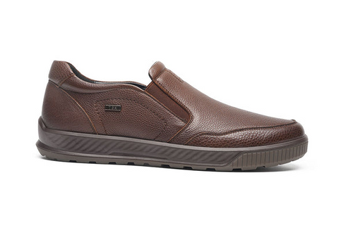 G Comfort Leather Side Zip Slip-On A-951C - Cognac Brown