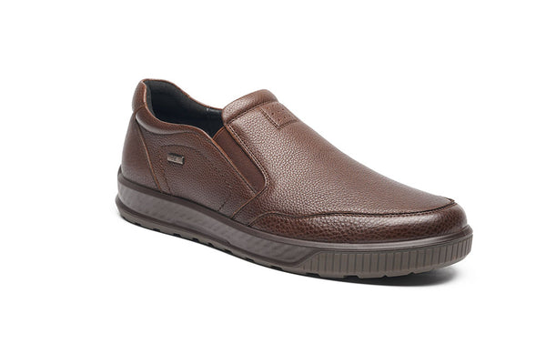 G Comfort Leather Side Zip Slip-On A-951C - Cognac Brown