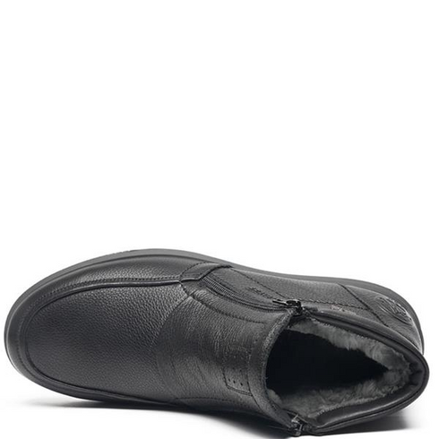 G Comfort Yak Leather Waterproof Lambswool Zip Boot A-956S - Black