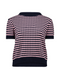 Hailys Ladies Me44rle Striped Short Sleeve Jumper - Navy/Rose AFM-93068