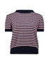 Hailys Ladies Me44rle Striped Short Sleeve Jumper - Navy/Rose AFM-93068