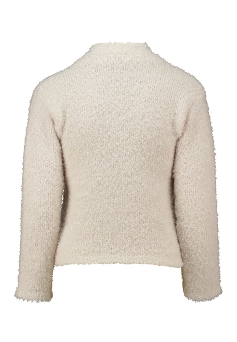 Hailys Li44lith Textured Wool Blend Button-Down Cardigan AIM-2601067 - Cream