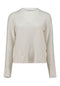 Hailys Fi44ni Vertical Cable Knit Crew Neck Jumper AIMPO2505084 - Beige Marl