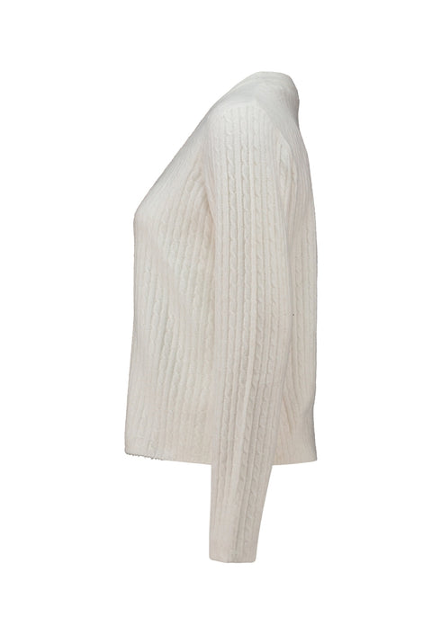 Hailys Fi44ni Vertical Cable Knit Crew Neck Jumper AIMPO2505084 - Beige Marl