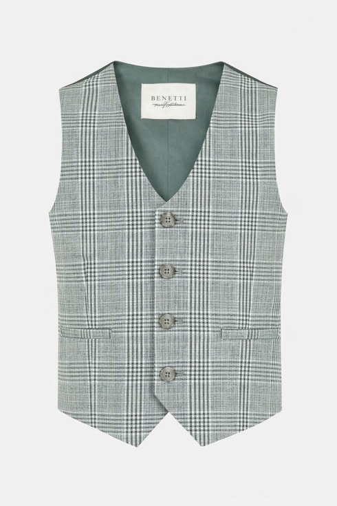 Benetti 3-Piece Boys Albert Sage & Navy Suit