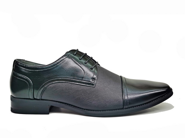 Marcozzi Mens Amsterdam Ash Black Laced Dress Shoe with Refined Detailing