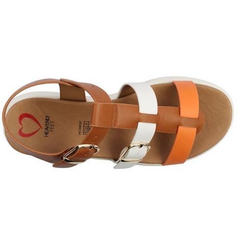 Heavenly Feet Tan Aneta Ladies Adjustable Comfort Sandal