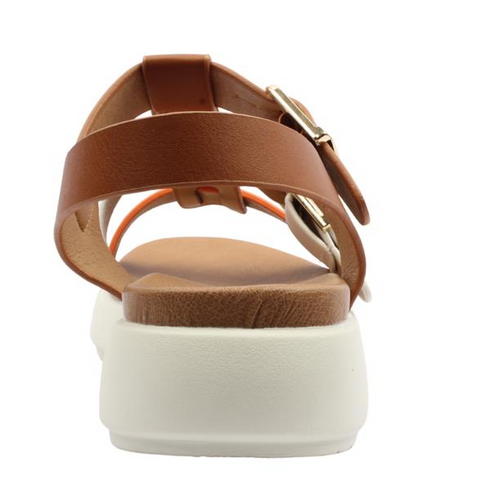 Heavenly Feet Tan Aneta Ladies Adjustable Comfort Sandal