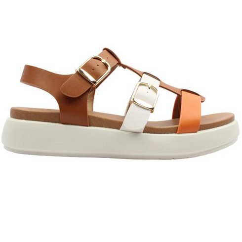 Heavenly Feet Tan Aneta Ladies Adjustable Comfort Sandal