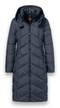 Disctric Arosa Gun Metal Long Quilted Coat with Detachable Hood