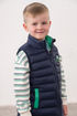 Lighthouse Boys Abel Navy and Green Tractor Quilted Gilet