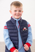 Lighthouse Boys Abel Navy and Red Tractor Quilted Gilet