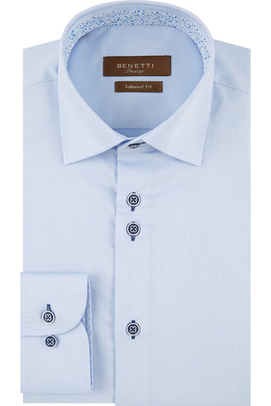 Benetti Atlanta Tailored Fit Long Sleeve Shirt – Men's Non-Iron Cotton Twill