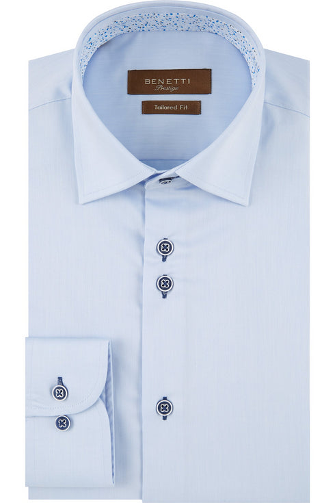 Benetti Atlanta Tailored Fit Long Sleeve Shirt – Men's Non-Iron Cotton Twill