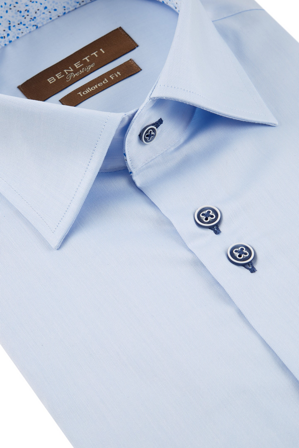 Benetti Atlanta Tailored Fit Long Sleeve Shirt – Men's Non-Iron Cotton Twill