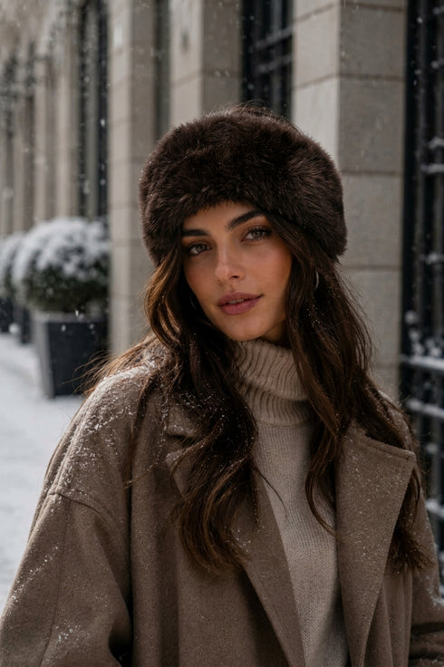 Phanie Mode Winter Faux Fur Headband and Ear Warmer BA-4820AH BR - Brown