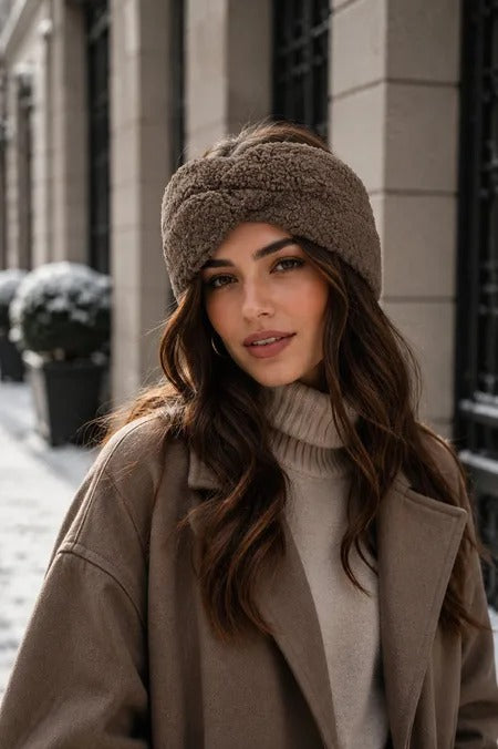 Phanie Mode Teddy Faux Fur Twist Front Headband BA-4835AH EC - Ecru
