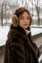 Phanie Mode Two-Tone Plush Faux Fur Ear Muffs BA-4851AH - Beige/Offwhite