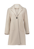 Zabaione Womens Ha44nnahh Collarered Single Button Coat BK-148-303 - Cream