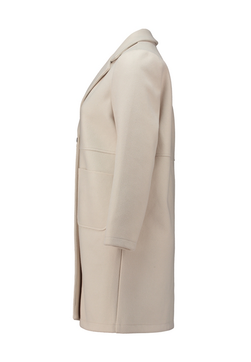 Zabaione Womens Ha44nnahh Collarered Single Button Coat BK-148-303 - Cream