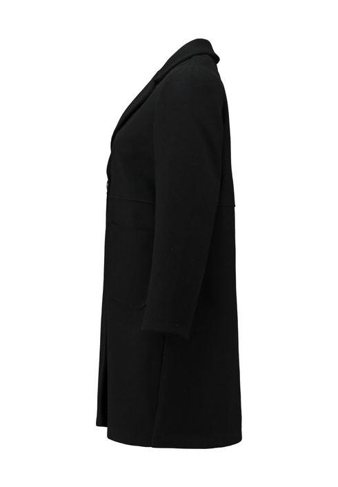 Zabaione Womens Ha44nnahh Collared Long Coat BK-148-303BL - Black