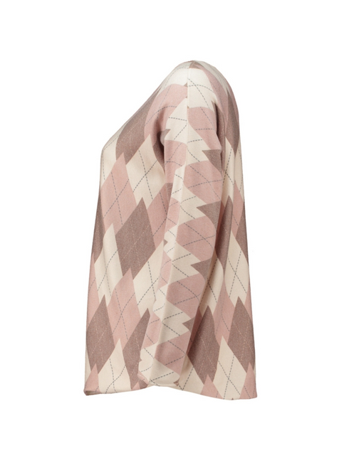 Zabaione Ladies Sa44mara Argyle Long Sleeve Jumper - Taupe BK-148-344
