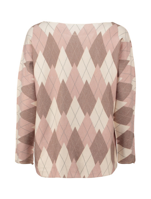 Zabaione Ladies Sa44mara Argyle Long Sleeve Jumper - Taupe BK-148-344