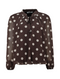 Zabaione Ladies Ga44brielle Polka Dot Tie Neck Blouse - Coffee BK-167-160