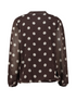Zabaione Ladies Ga44brielle Polka Dot Tie Neck Blouse - Coffee BK-167-160