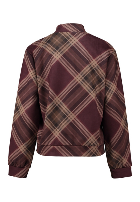 Zabaione Womens Mi44laa Plaid Bomber Jacket BK-175-020 - Cherry Liqueur