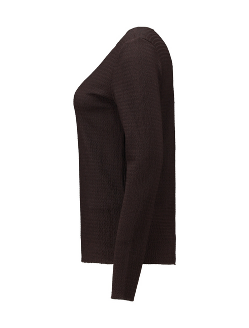 Zabaione Ladies Co44raline Textured Long Sleeve Top - Coffee BK148-325CFE