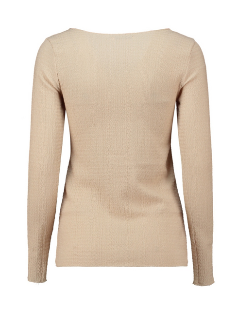 Zabaione Ladies Co44raline Textured Long Sleeve Top - Beige BK148-325 BG