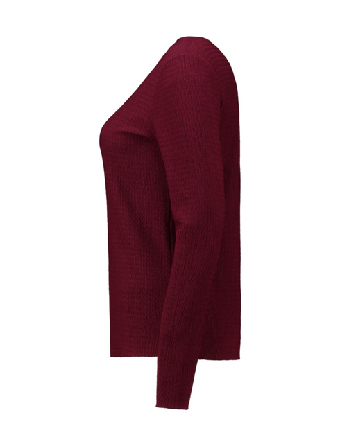 Zabaione Ladies Co44raline Textured Long Sleeve Top - Cherry Liqueur BK148-325 CL