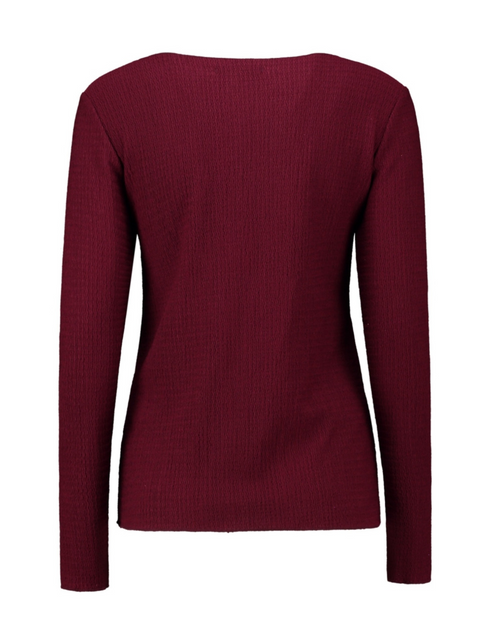 Zabaione Ladies Co44raline Textured Long Sleeve Top - Cherry Liqueur BK148-325 CL