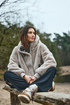 District Bondon Hooded Faux Fur Jacket BONDON - Light Sand