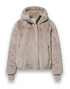 District Bondon Hooded Faux Fur Jacket BONDON - Light Sand