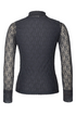 Kimara Brodi Openwork Textured Turtleneck Top BRODI - Grey Souk