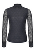Kimara Brodi Openwork Textured Turtleneck Top BRODI - Grey Souk