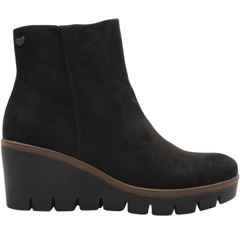 Susst Womens Buddy Wedge Ankle Boot BUDDY26 - Black PU