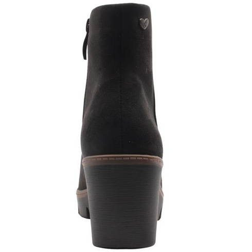 Susst Womens Buddy Wedge Ankle Boot BUDDY26 - Black PU