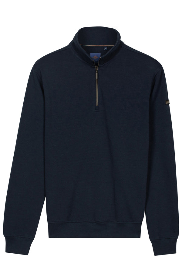 Baileys Mens Heavy Pique 1/4 Zip Sweatshirt 69 Dark Blue 613165