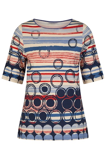 Barbara Lebek Red, Navy & Blue Floral Print Top Theme 3 81050052