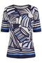 Barbara Lebek Navy, Blue & Off-White Abstract Print Top Theme 5 82060052