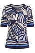 Barbara Lebek Navy, Blue & Off-White Abstract Print Top Theme 5 82060052