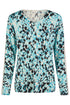 Barbara Lebek Abstract Print Jumper With Metallic Trim Sleeves Turquoise 80580052