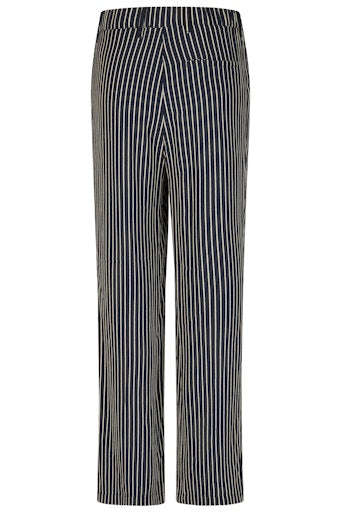Barbara Lebek Navy/Off-White Striped Trousers Theme 5 77080052