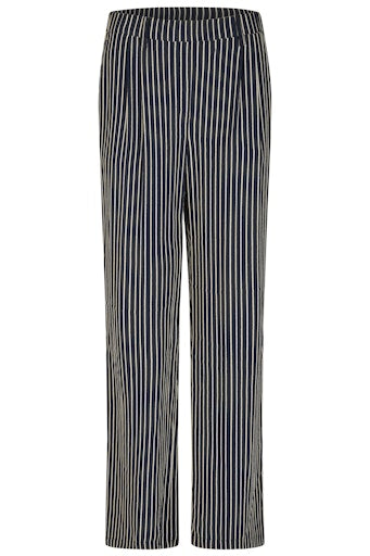Barbara Lebek Navy/Off-White Striped Trousers Theme 5 77080052